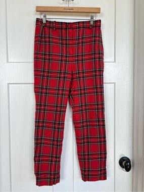 J.Crew High-Rise Holiday Cameron Pant in Red Stewart Tartan Plaid Size 4